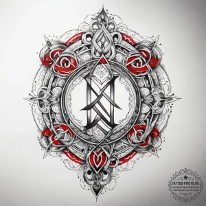 Tattoo sketch nauthiz rune with a chain, tatt... - эскиз тату (№1757711908_0, 12.09.2025 21:18) — tattoo-photo.ru