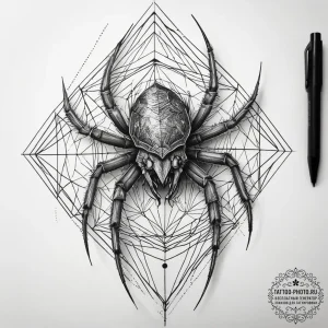 Tattoo sketch wolf spider, concept art for ta... - эскиз тату (№1757712703_0, 12.09.2025 21:31) — tattoo-photo.ru