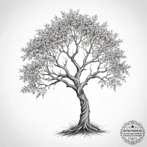 Tattoo sketch tree with a branch - эскиз тату (№1757713291_0, 12.09.2025 21:41) — tattoo-photo.ru