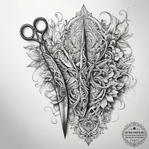 Tattoo sketch scissors, concept art for tatto... - эскиз тату (№1757713686_0, 12.09.2025 21:48) — tattoo-photo.ru