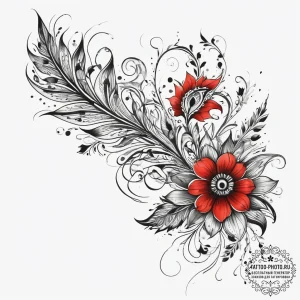 Tattoo sketch slavic embroidery pattern with... - эскиз тату (№1757715244_0, 12.09.2025 22:14) — tattoo-photo.ru