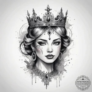 Tattoo sketch queen tattoo, tattoo drawing ou... - эскиз тату (№1757717233_0, 12.09.2025 22:47) — tattoo-photo.ru