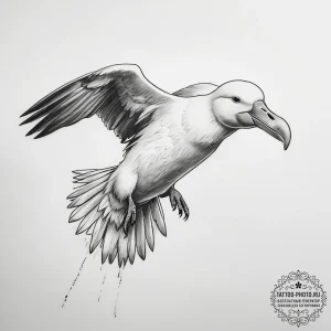 Tattoo sketch puns an albatross that says "i'... - эскиз тату (№1757721164_0, 12.09.2025 23:52) — tattoo-photo.ru