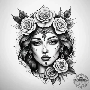 Tattoo sketch queen tattoo, artistic tattoo s... - эскиз тату (№1757721569_0, 12.09.2025 23:59) — tattoo-photo.ru