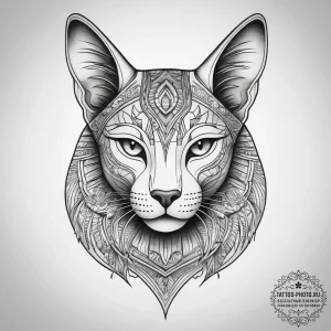 Tattoo sketch bastet, tattoo line art, bold o... - эскиз тату (№1757721765_0, 13.09.2025 00:02) — tattoo-photo.ru