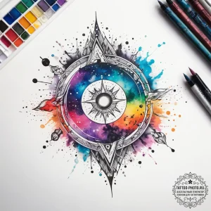Tattoo sketch cosmic essence, tattoo drawing... - эскиз тату (№1757723368_0, 13.09.2025 00:29) — tattoo-photo.ru