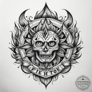 Tattoo sketch fire, concept art for tattoo, o... - эскиз тату (№1757723968_0, 13.09.2025 00:39) — tattoo-photo.ru