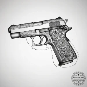 Tattoo sketch machine gun, ink illustration f... - эскиз тату (№1757724163_0, 13.09.2025 00:42) — tattoo-photo.ru