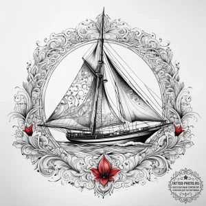 Tattoo sketch узор в виде парусника, tattoo l... - эскиз тату (№1757726740_0, 13.09.2025 01:25) — tattoo-photo.ru