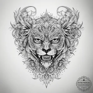 Tattoo sketch узор на груди - эскиз тату (№1757727144_0, 13.09.2025 01:32) — tattoo-photo.ru