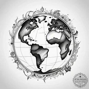 Tattoo sketch earth - эскиз тату (№1757729714_0, 13.09.2025 02:15) — tattoo-photo.ru