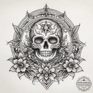 Tattoo sketch mystical spring, tattoo drawing... - эскиз тату (№1757730299_0, 13.09.2025 02:24) — tattoo-photo.ru