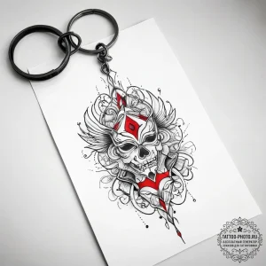 Tattoo sketch keychain with a quote, tattoo l... - эскиз тату (№1757730501_0, 13.09.2025 02:28) — tattoo-photo.ru