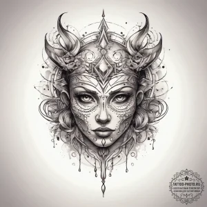 Tattoo sketch a magical ritual, tattoo drawin... - эскиз тату (№1757731091_0, 13.09.2025 02:38) — tattoo-photo.ru