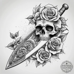 Tattoo sketch straight razor, ink illustratio... - эскиз тату (№1757731490_0, 13.09.2025 02:44) — tattoo-photo.ru