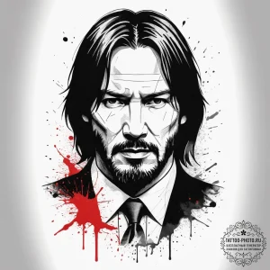 Tattoo sketch john wick silhouette, artistic... - эскиз тату (№1757731683_0, 13.09.2025 02:48) — tattoo-photo.ru