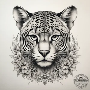 Tattoo sketch ocelot, ink illustration for ta... - эскиз тату (№1757734825_0, 13.09.2025 03:40) — tattoo-photo.ru