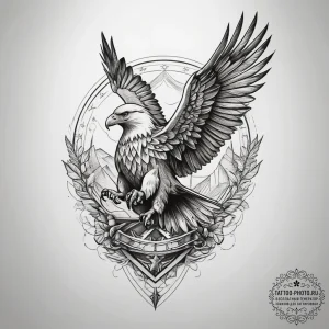 Tattoo sketch soldier with an eagle, tattoo s... - эскиз тату (№1757735621_0, 13.09.2025 03:53) — tattoo-photo.ru