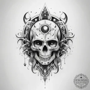 Tattoo sketch cosmic ghost - эскиз тату (№1757737000_0, 13.09.2025 04:16) — tattoo-photo.ru