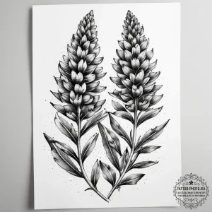 Tattoo sketch lupine, tattoo line art, dotwor... - эскиз тату (№1757737772_0, 13.09.2025 04:29) — tattoo-photo.ru