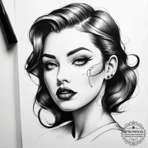 Tattoo sketch lipstick - эскиз тату (№1757739723_0, 13.09.2025 05:02) — tattoo-photo.ru