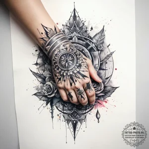 Tattoo sketch hands with a gangster, tattoo s... - эскиз тату (№1757741294_0, 13.09.2025 05:28) — tattoo-photo.ru