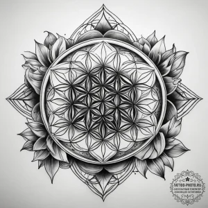 Tattoo sketch flower of life, tattoo flash sh... - эскиз тату (№1757743273_0, 13.09.2025 06:01) — tattoo-photo.ru