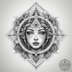Tattoo sketch cosmic realm, tattoo line art,... - эскиз тату (№1757743471_0, 13.09.2025 06:04) — tattoo-photo.ru