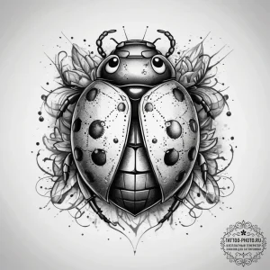 Tattoo sketch ladybird, concept art for tatto... - эскиз тату (№1757745247_0, 13.09.2025 06:34) — tattoo-photo.ru