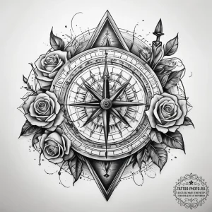 Tattoo sketch sundial with a quote, artistic... - эскиз тату (№1757747601_0, 13.09.2025 07:13) — tattoo-photo.ru