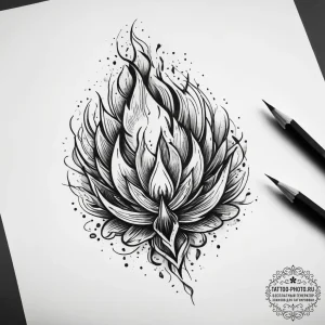 Tattoo sketch fire, concept art for tattoo, b... - эскиз тату (№1757748585_0, 13.09.2025 07:29) — tattoo-photo.ru