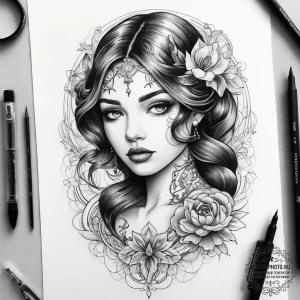 Tattoo sketch realistic портрет человека, tat... - эскиз тату (№1757748784_0, 13.09.2025 07:33) — tattoo-photo.ru