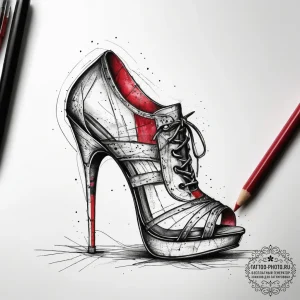 Tattoo sketch high heel shoe, tattoo drawing... - эскиз тату (№1757750176_0, 13.09.2025 07:56) — tattoo-photo.ru