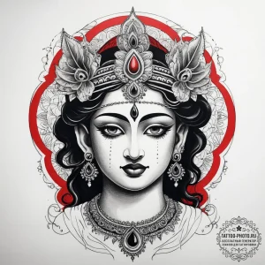 Tattoo sketch krishna, artistic tattoo sketch... - эскиз тату (№1757751752_0, 13.09.2025 08:22) — tattoo-photo.ru