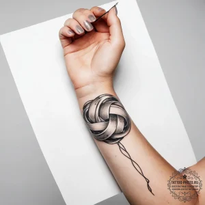 Tattoo sketch hands with a knot - эскиз тату (№1757751944_0, 13.09.2025 08:25) — tattoo-photo.ru