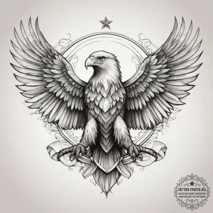 Tattoo sketch heraldic eagle, tattoo line art... - эскиз тату (№1757755492_0, 13.09.2025 09:24) — tattoo-photo.ru