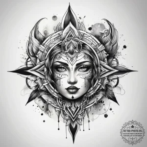 Tattoo sketch sacred source, tattoo sketch de... - эскиз тату (№1757757252_0, 13.09.2025 09:54) — tattoo-photo.ru