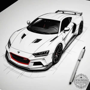Tattoo sketch sports car, tattoo drawing outl... - эскиз тату (№1757757833_0, 13.09.2025 10:03) — tattoo-photo.ru