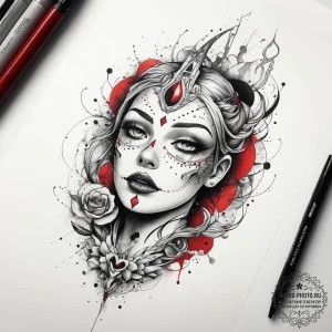 Tattoo sketch cosmic entity, tattoo drawing o... - эскиз тату (№1757758831_0, 13.09.2025 10:20) — tattoo-photo.ru