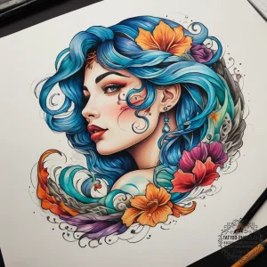 Tattoo sketch wave, concept art for tattoo, v... - эскиз тату (№1757760414_0, 13.09.2025 10:46) — tattoo-photo.ru