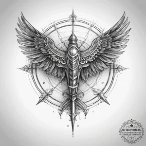 Tattoo sketch mystical plane, tattoo drawing... - эскиз тату (№1757761001_0, 13.09.2025 10:56) — tattoo-photo.ru