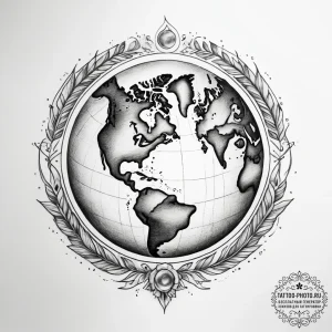 Tattoo sketch earth - эскиз тату (№1757762022_0, 13.09.2025 11:13) — tattoo-photo.ru