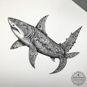 Tattoo sketch wobbegong shark, tattoo sketch... - эскиз тату (№1757770564_0, 13.09.2025 13:36) — tattoo-photo.ru