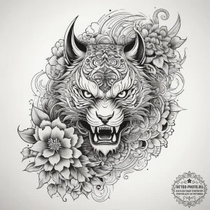 японский (irezumi), tattoo drawing outline, o... - эскиз тату (№1757770953_0, 13.09.2025 13:42) — tattoo-photo.ru