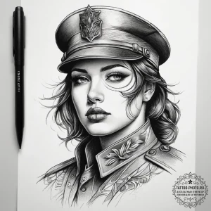 Tattoo sketch soldier with a pen, tattoo draw... - эскиз тату (№1757771340_0, 13.09.2025 13:49) — tattoo-photo.ru