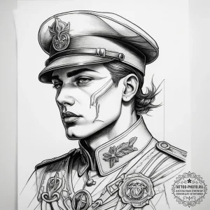 Tattoo sketch soldier with a letter, tattoo l... - эскиз тату (№1757771534_0, 13.09.2025 13:52) — tattoo-photo.ru