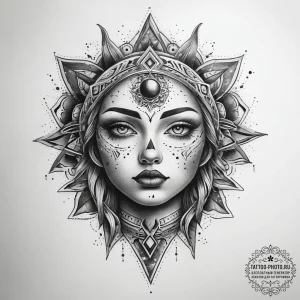 Tattoo sketch cosmic entity, tattoo line art,... - эскиз тату (№1757772114_0, 13.09.2025 14:01) — tattoo-photo.ru