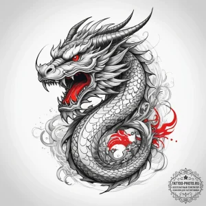 Tattoo sketch japanese dragon, concept art fo... - эскиз тату (№1757775057_0, 13.09.2025 14:50) — tattoo-photo.ru