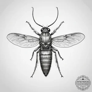 Tattoo sketch caddisfly - эскиз тату (№1757775461_0, 13.09.2025 14:57) — tattoo-photo.ru