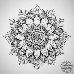 Tattoo sketch sunflower, tattoo drawing outli... - эскиз тату (№1757776842_0, 13.09.2025 15:20) — tattoo-photo.ru